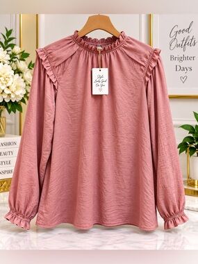Women's Pink Ruffled Top
